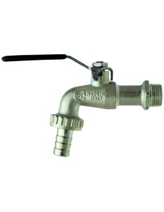 Grifo jardín racor manguera 1/2" x 3/4" maneta INOX Bugatti