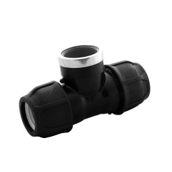 Te rosca hembra con refuerzo inox PE